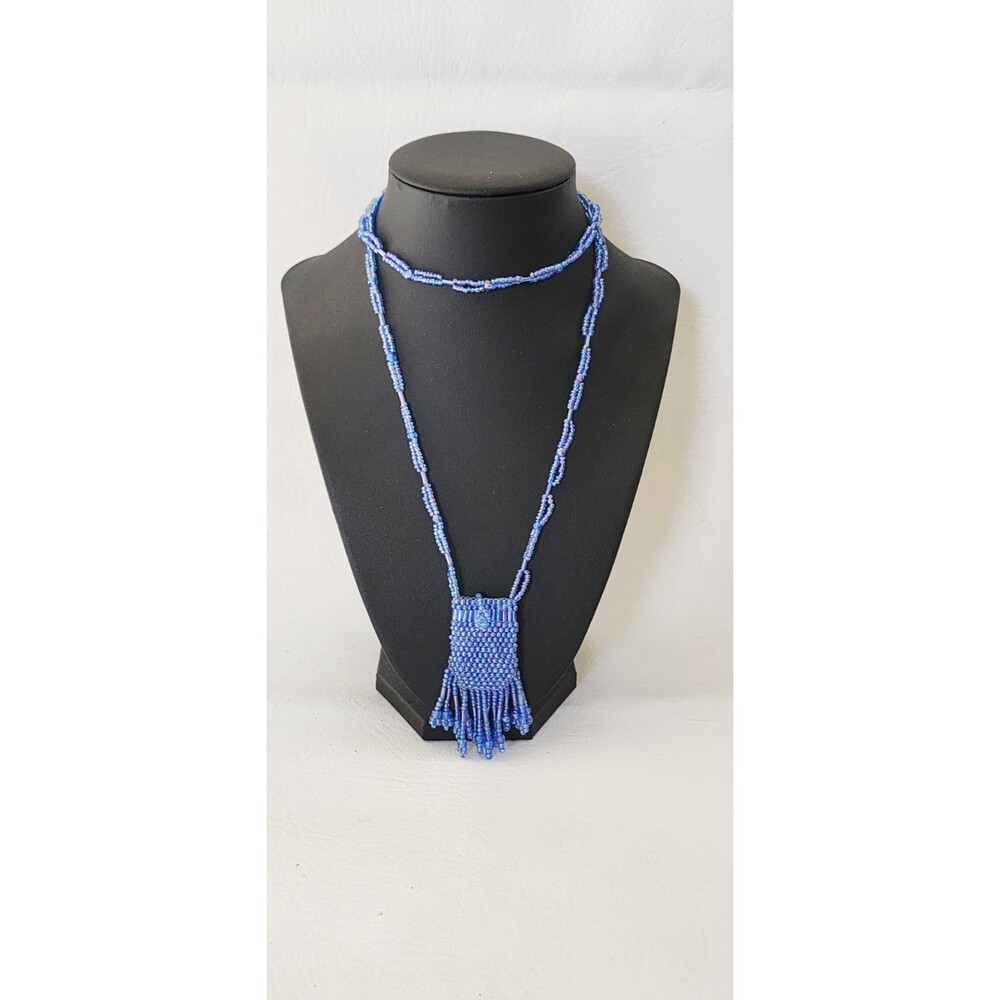Glass Beaded Medicine Bag Purse Healing Pouch Necklace